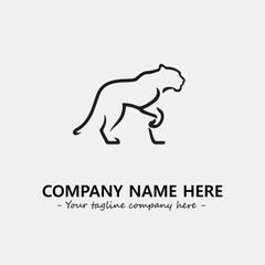 Phanter illustration black and white for logo company vector image
