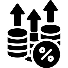 Price Increase Glyph Icon