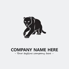Phanter illustration black and white for logo company vector image
