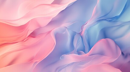 Obraz premium Abstract pastel pink and blue flowing fabric texture background.