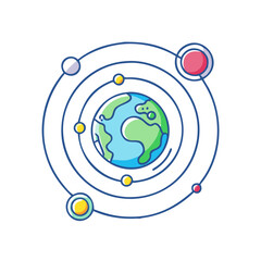 planetary orbit icon, planetary orbit vector illustration-simple illustration of planetary orbit, perfect for planetary orbit logos and icons