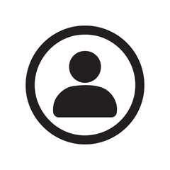 Simple User Icon for Profile and Social Media Design isolated on a white background Editable Vector Illustration