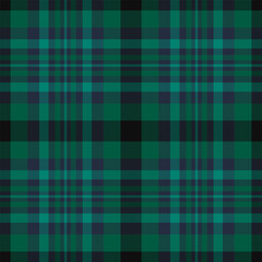 Skill vector texture pattern, industry background fabric seamless. Printing textile tartan check plaid in teal and dark colors.