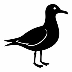 Flying Seagull Black Vector