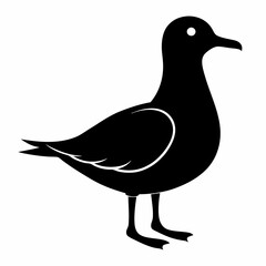 Flying Seagull Black Vector