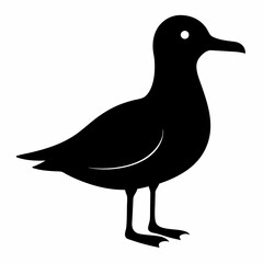 Flying Seagull Black Vector