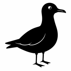 Flying Seagull Black Vector