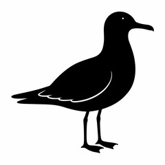Flying Seagull Black Vector