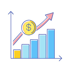 profit graph icon, profit graph vector illustration-simple illustration of profit graph, perfect for profit graph logos and icons
