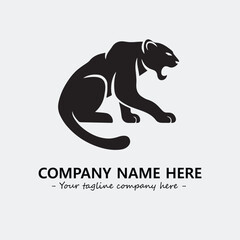 Phanter illustration black and white for logo company vector image
