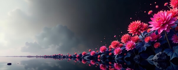 Minimalist and elegant black and white concept for web banner, black and white, abstract