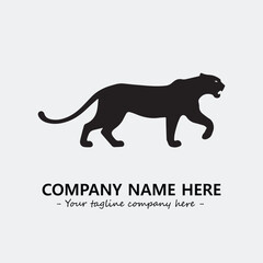 Phanter illustration black and white for logo company vector image
