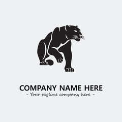 Phanter illustration black and white for logo company vector image
