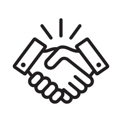 Obraz premium Handshake Icon Symbolizing Agreement and Partnership Editable Vector Illustration isolated on a white background