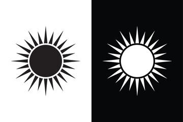 Sun vector icon design vector on White Background ,Vector Art Illustration on white background.