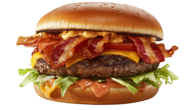 A joyful woman carrying a reusable grocery bag filled with colorful items, smiling brightly and radiating positivity, dressed stylishly, isolated on a transparent background