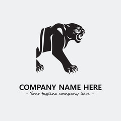 Phanter illustration black and white for logo company vector image
