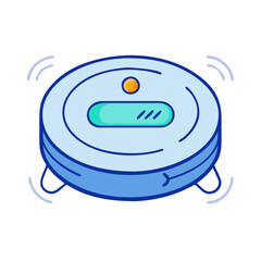 robot vacuum icon, robot vacuum vector illustration-simple illustration of robot vacuum, perfect for robot vacuum logos and icons