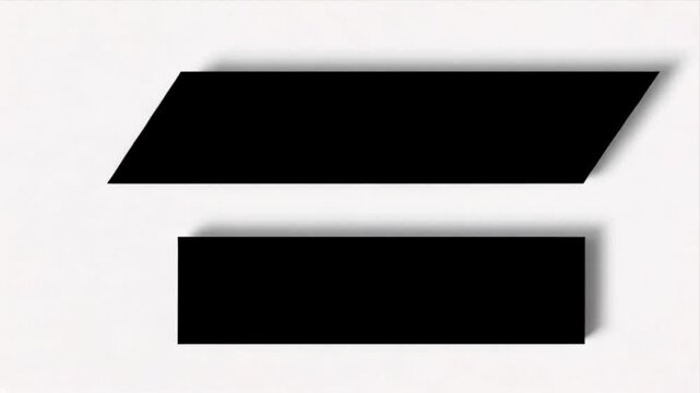 Abstract Black Shapes on White Background: Minimalist Geometric Design