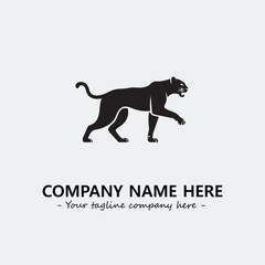 Phanter illustration black and white for logo company vector image
