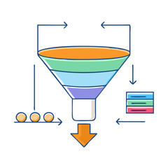 sales funnel icon, sales funnel vector illustration-simple illustration of sales funnel, perfect for sales funnel logos and icons