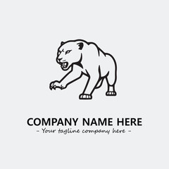 Phanter illustration black and white for logo company vector image
