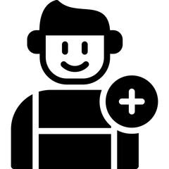 Hospital Patient Glyph Icon