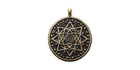 Ornate Geometric Pendant With Intricate Design. Symbolic Jewelry For Spiritual And Aesthetic Appeal Isolated On Transparent Background