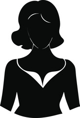 Stylish Woman Silhouette Vector – Black Female Figure Isolated on Transparent Background for Illustrator Design