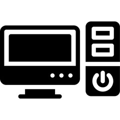 Desktop Computer Glyph Icon