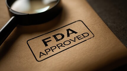 FDA Approved Stamp with Magnifying Glass