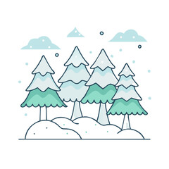 snow covered forest icon, snow covered forest vector illustration-simple illustration of snow covered forest, perfect for snow covered forest logos and icons