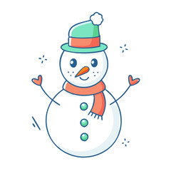 snowman icon, snowman vector illustration-simple illustration of snowman, perfect for snowman logos and icons