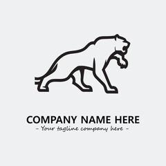 Phanter illustration black and white for logo company vector image
