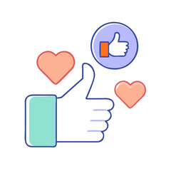 social media likes icon, social media likes vector illustration-simple illustration of social media likes, perfect for social media likes logos and icons