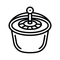 Kitchen Colander Outline Icon on White Background