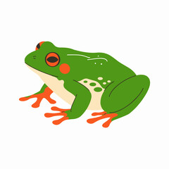 Obraz premium Minimalist Chorus Frog Vector with Playful Accents