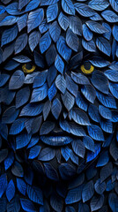Obraz premium Intense Black Leaves Shaped Like Faces in Abstract Style