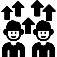 Leadership Growth Glyph Icon