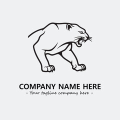 Phanter illustration black and white for logo company vector image
