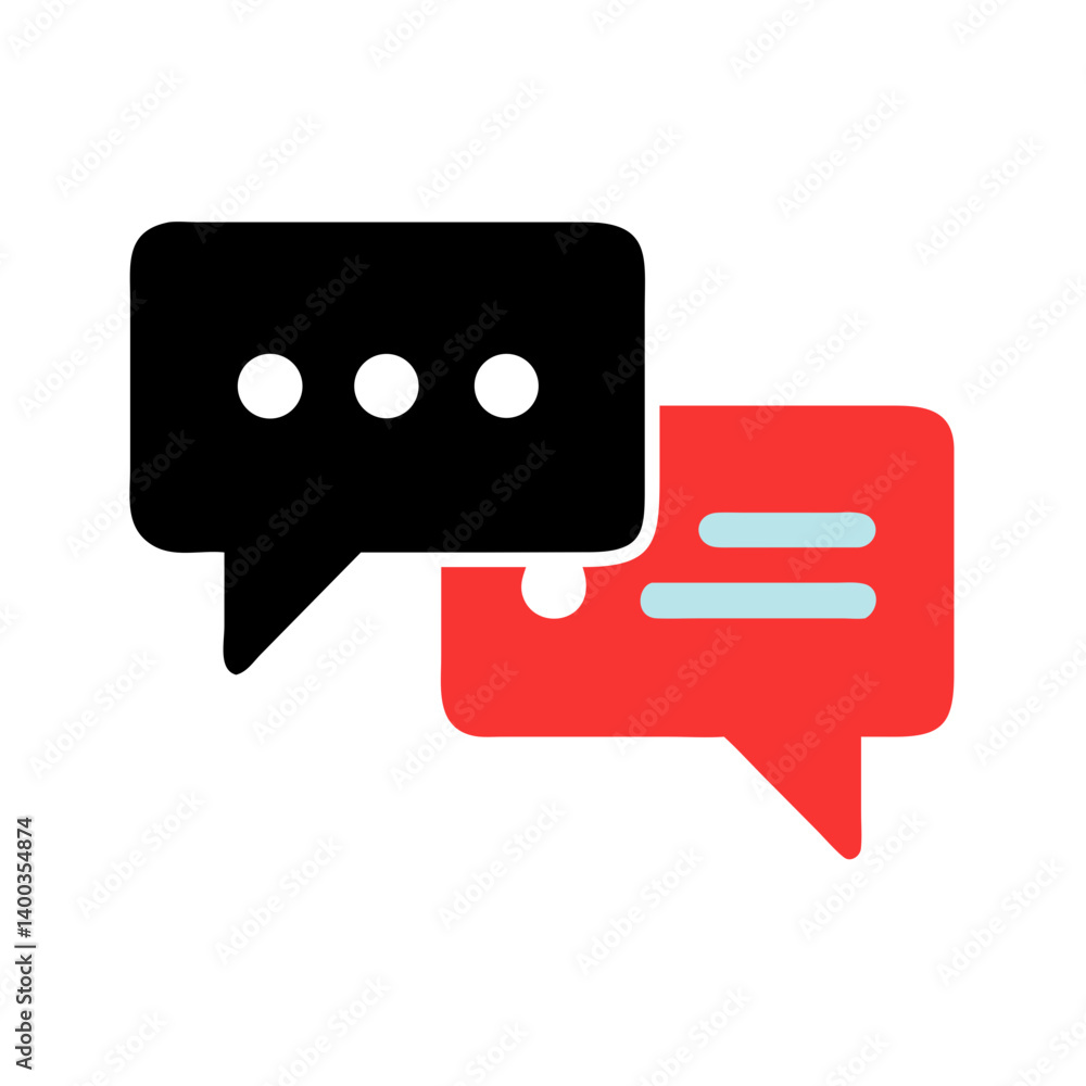 Poster chat speech bubbles icon representing communication and messaging