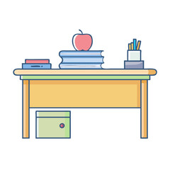 teacher s desk icon, teacher s desk vector illustration-simple illustration of teacher s desk, perfect for teacher s desk logos and icons