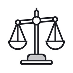 Justice Balance Scale Icon Representing Legal Matters and Fairness