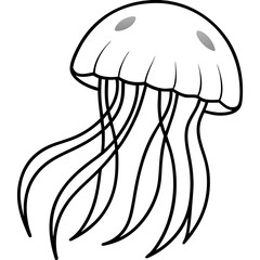 Graceful Jellyfish Line Drawing