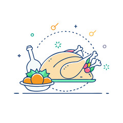 thanksgiving meal turkey icon, thanksgiving meal turkey vector illustration-simple illustration of thanksgiving meal turkey, perfect for thanksgiving meal turkey logos and icons