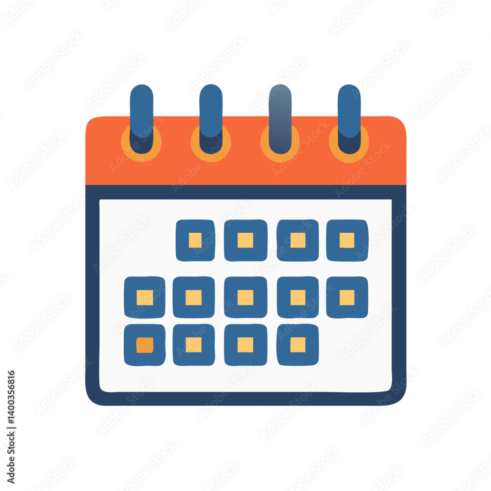 Poster monthly calendar planner icon representing time management and scheduling