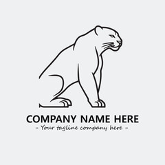 Phanter illustration black and white for logo company vector image
