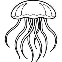 Graceful Jellyfish Line Drawing