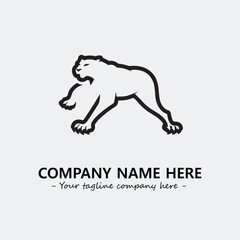 Phanter illustration black and white for logo company vector image
