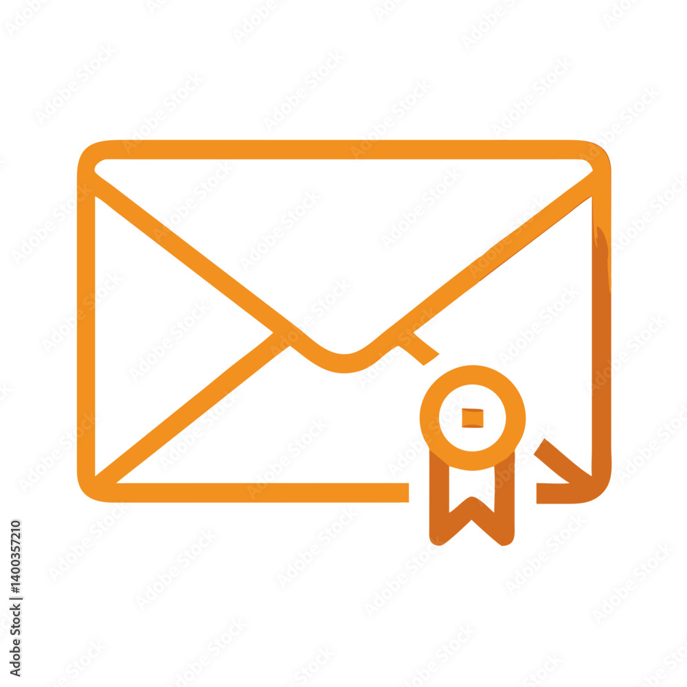 Aufkleber sealed envelope mail icon representing secure communication and document delivery